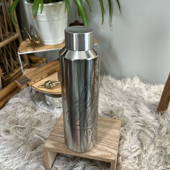 Starbucks Silver 50th Anniversary Mermaid Stainless Steel Water Bottle 20 oz - Picture 12 of 17